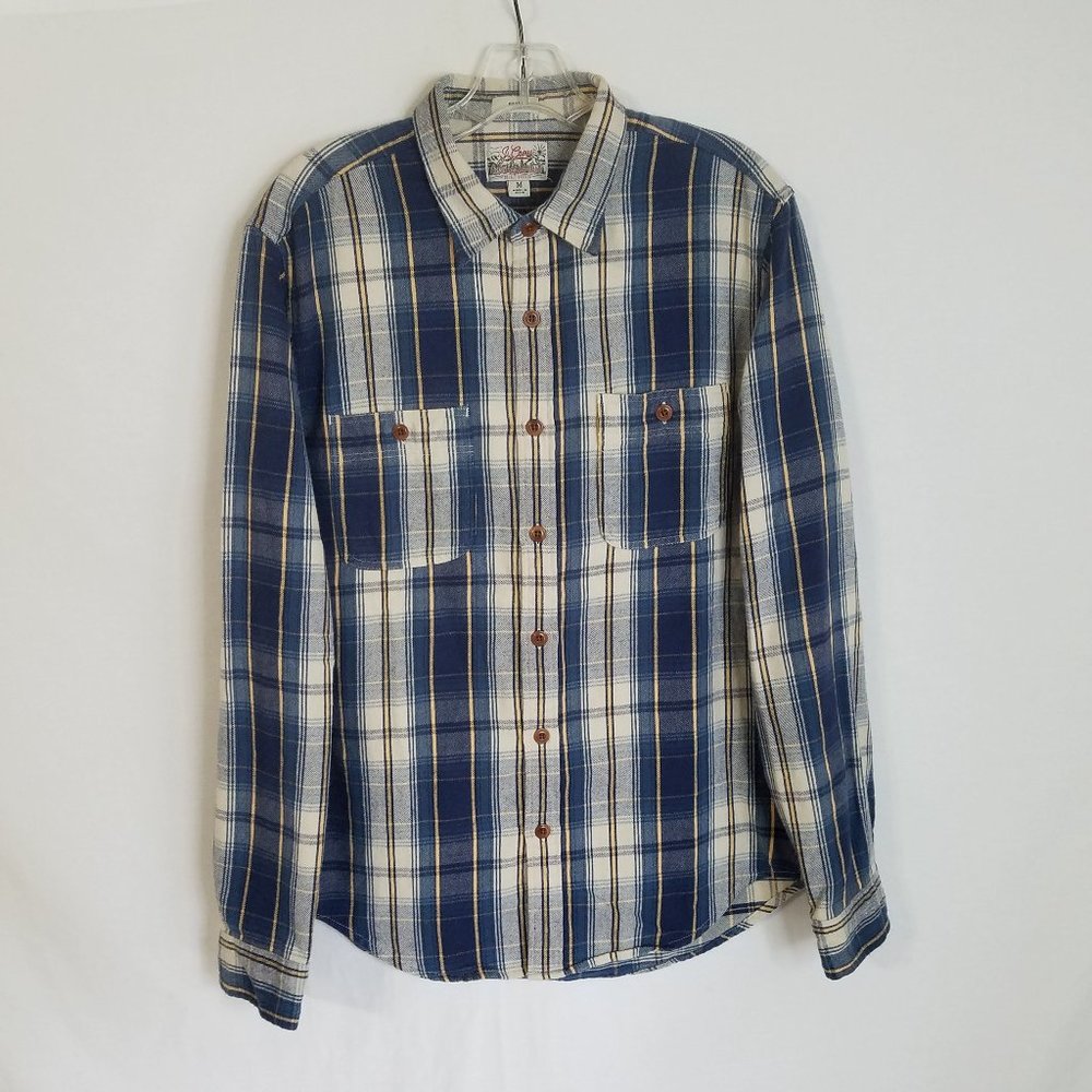 J Crew Midweight Plaid Flannel Shirt Slim Fit Mens Size Medium